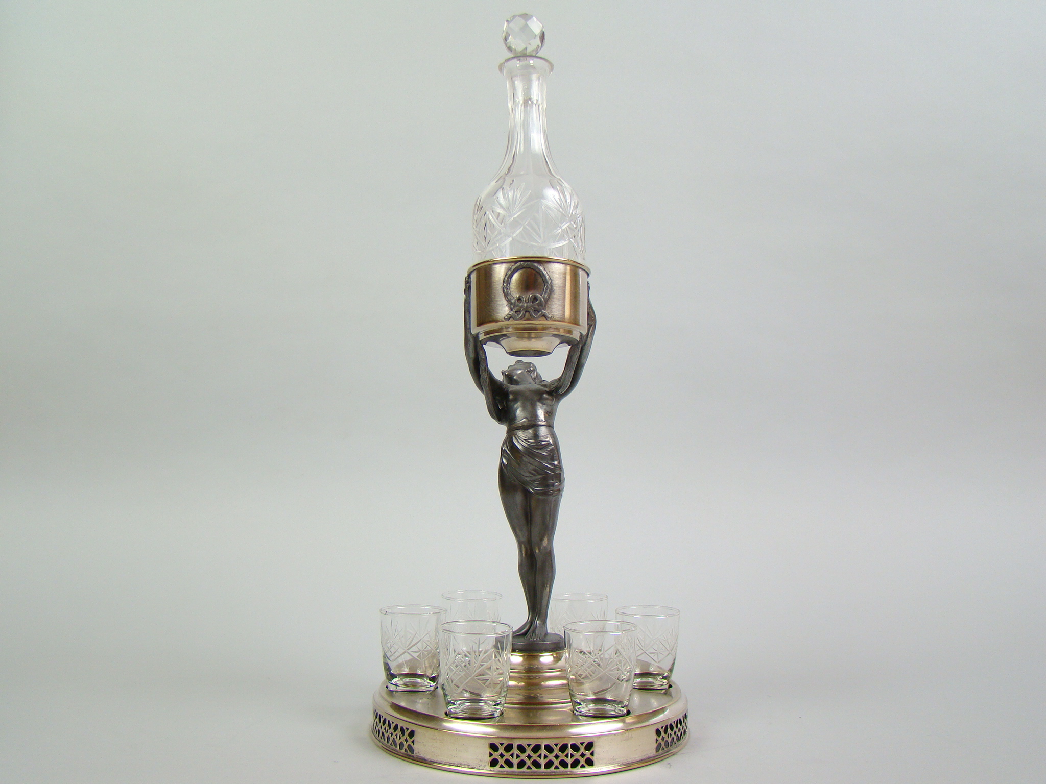 WMF KOBIETA Z KIELICHAMI I KARAFKA WMF KOBIETA Z KIELICHAMI I KARAFKA