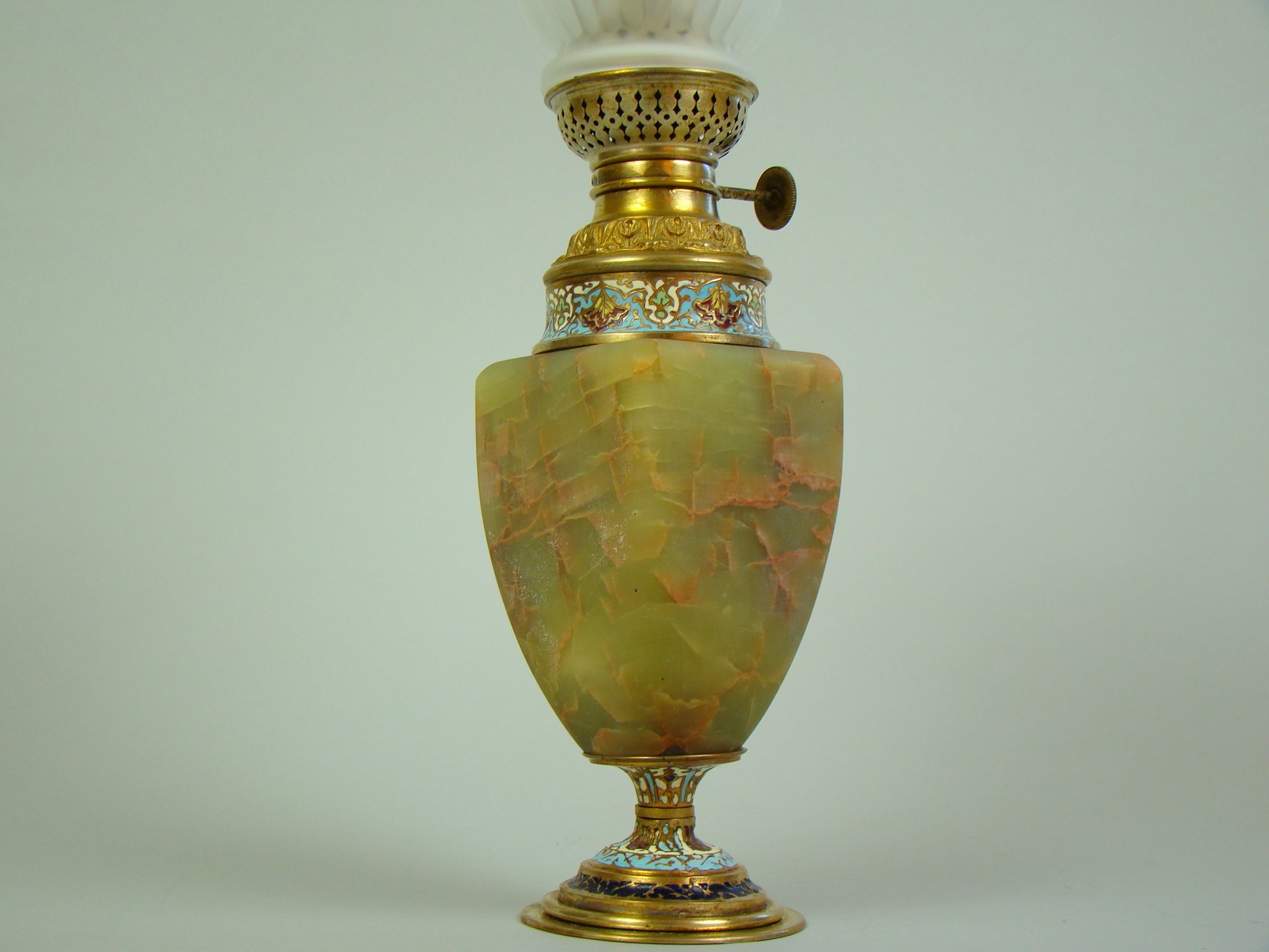 LAMPA NAFTOWA MOSIĄDZ ZŁOCONY MAJOLIKA LAMPA NAFTOWA MOSIĄDZ ZŁOCONY MAJOLIKA