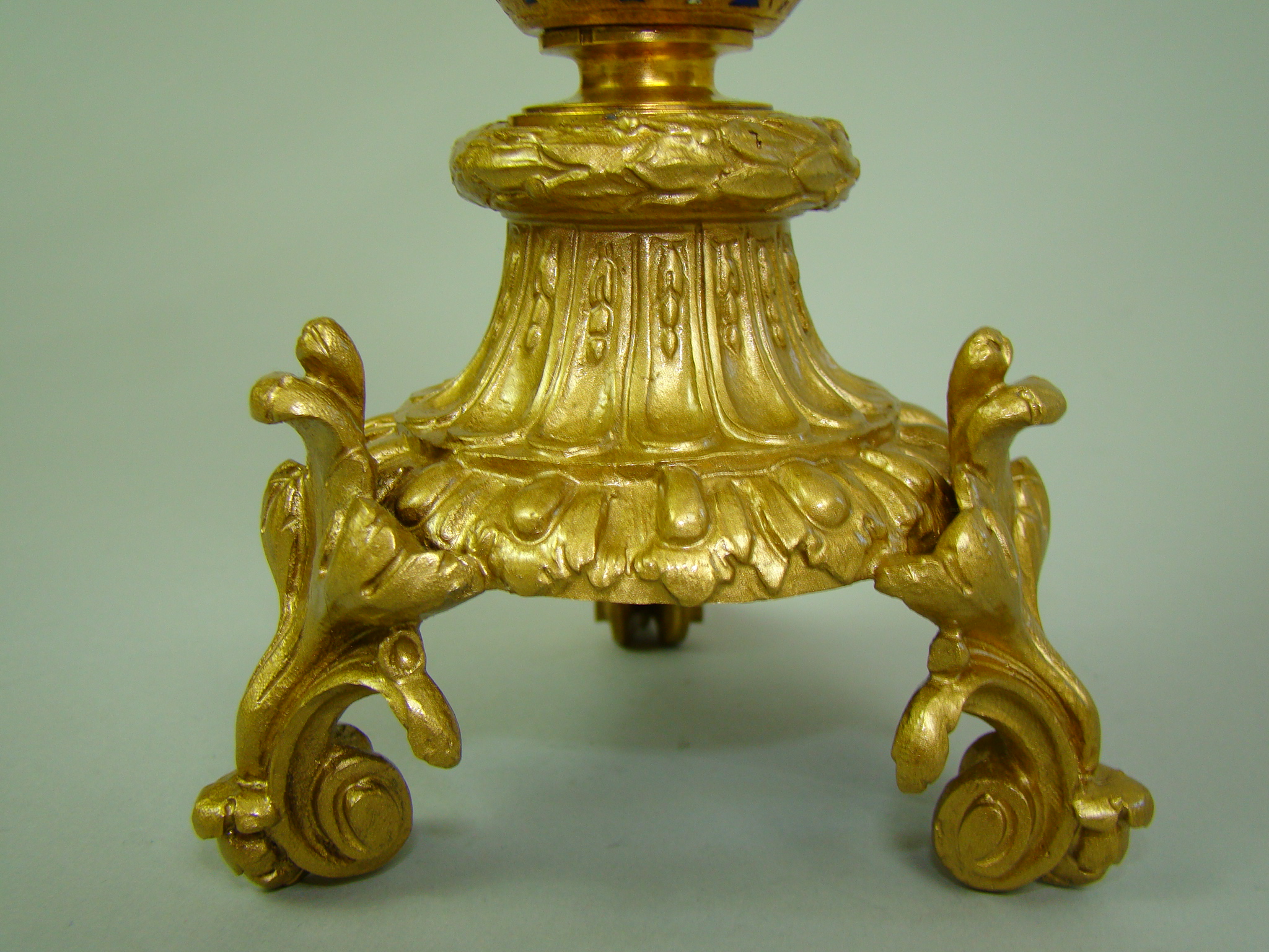 LAMPA NAFTOWA MOSIĄDZ ZŁOCONY MAJOLIKA UNIKAT