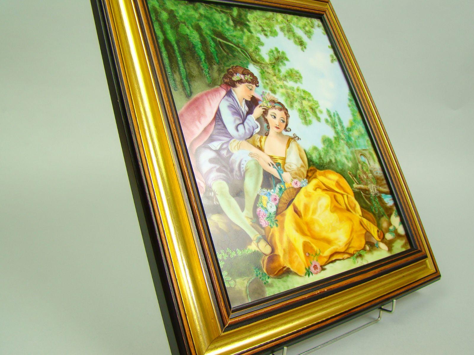 PRZEDWOJENNY RĘCZNIE MALOWANY SCENKA RODZ. A-890