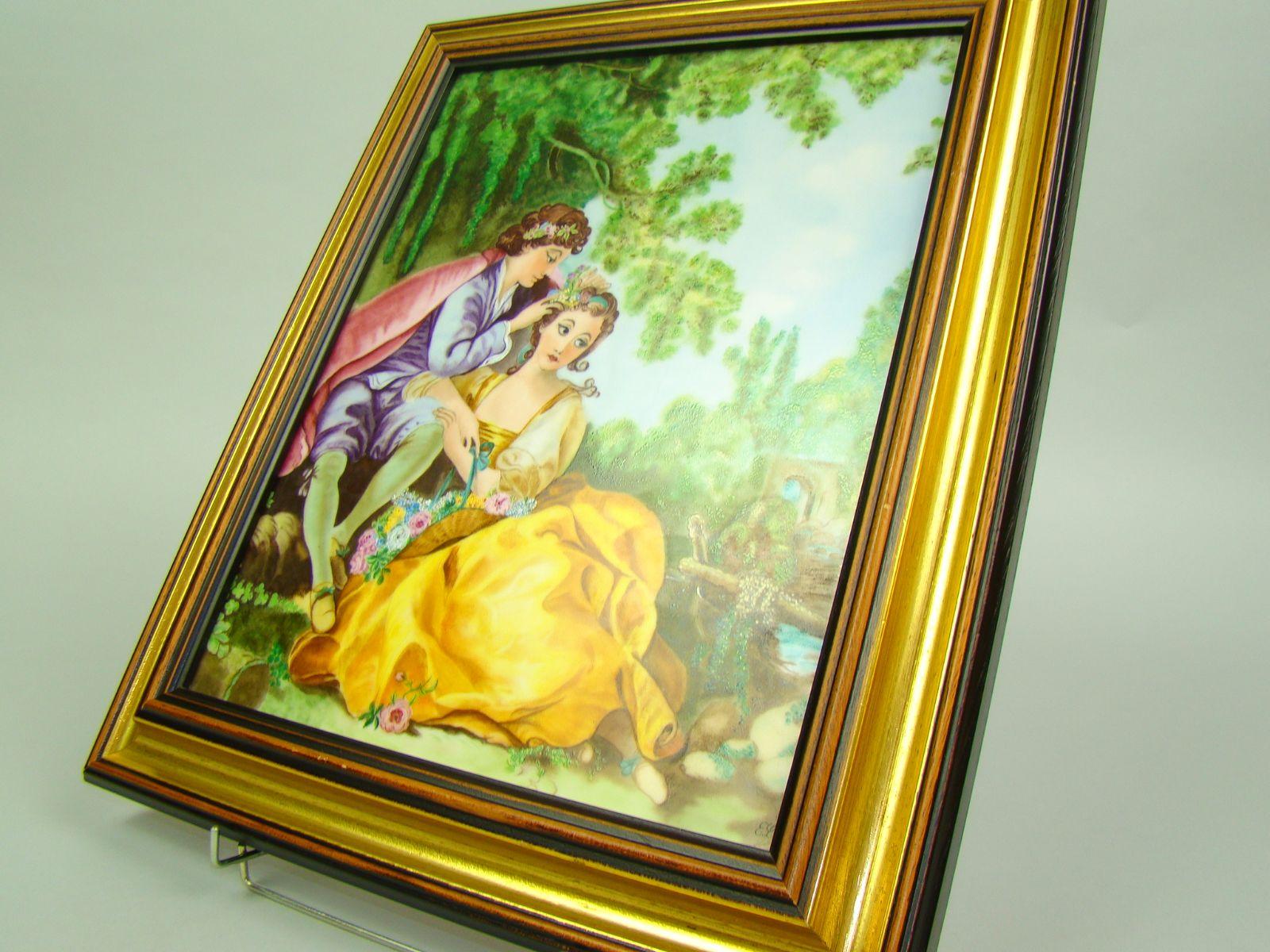 PRZEDWOJENNY RĘCZNIE MALOWANY SCENKA RODZ. A-890