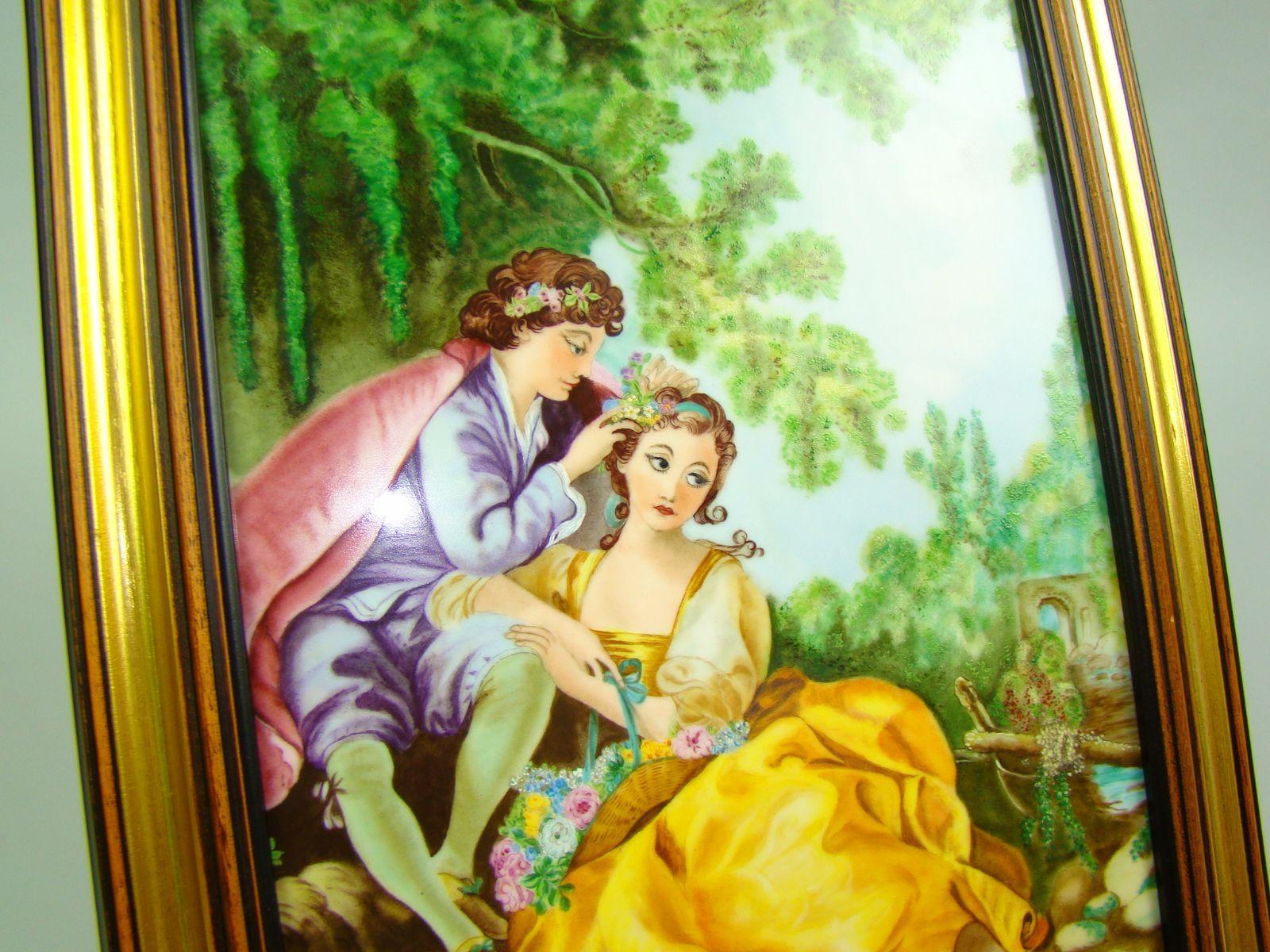 PRZEDWOJENNY RĘCZNIE MALOWANY SCENKA RODZ. A-890