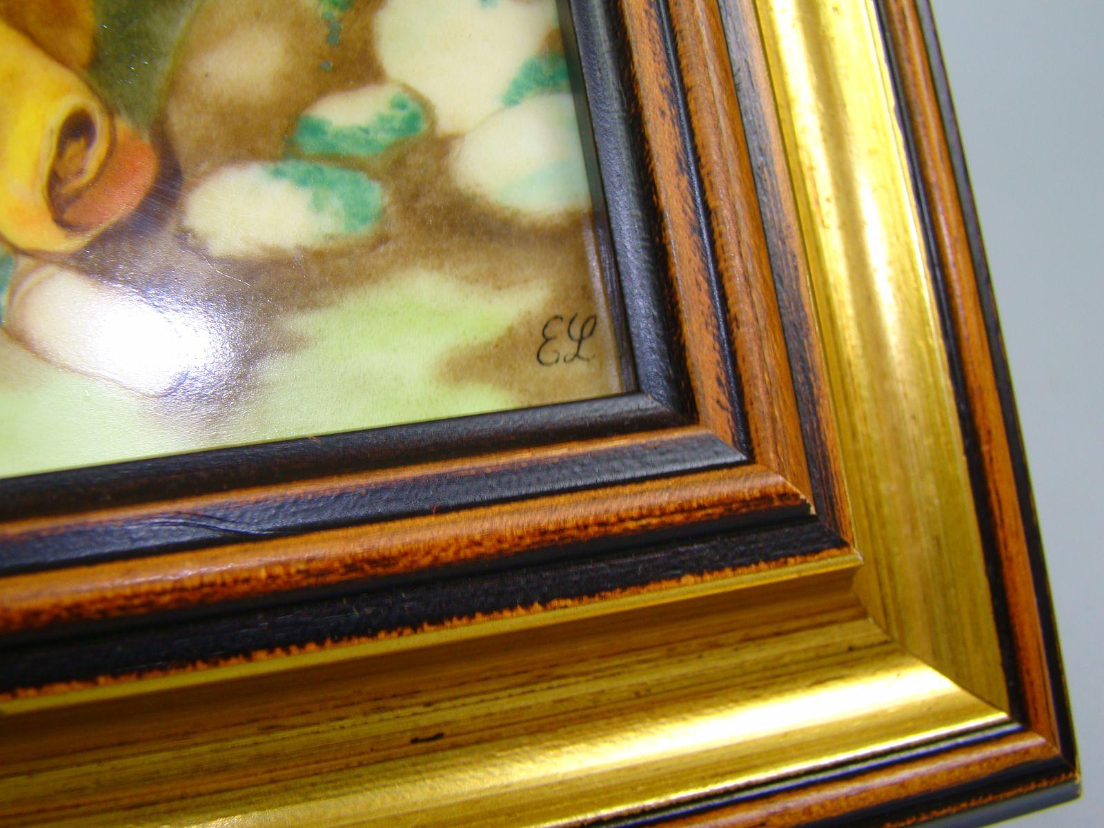 PRZEDWOJENNY RĘCZNIE MALOWANY SCENKA RODZ. A-890