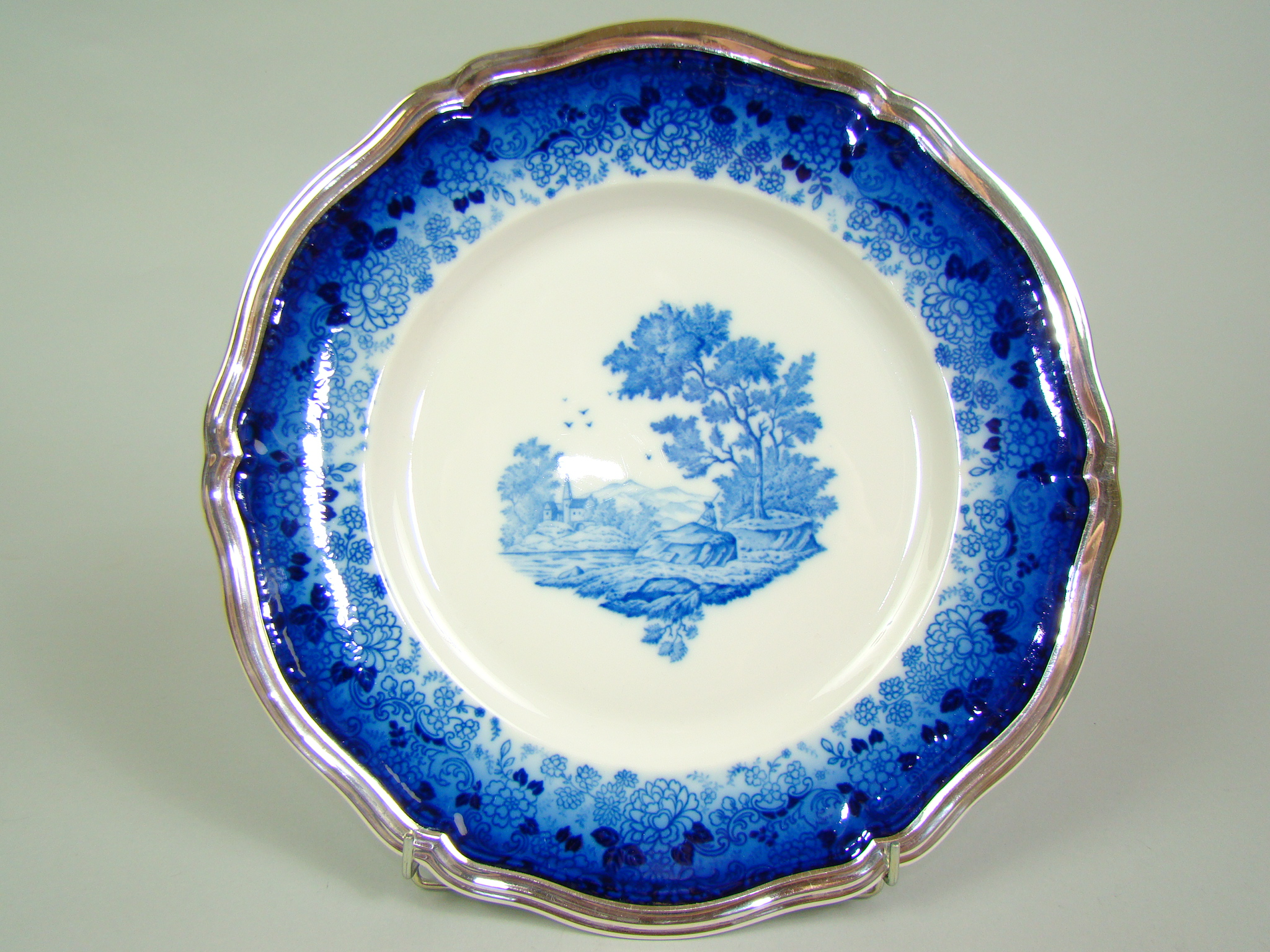 ROSENTHAL CHIPPENDALE KOBALT_SCENKA_ OKUTY SREBREM A-1368