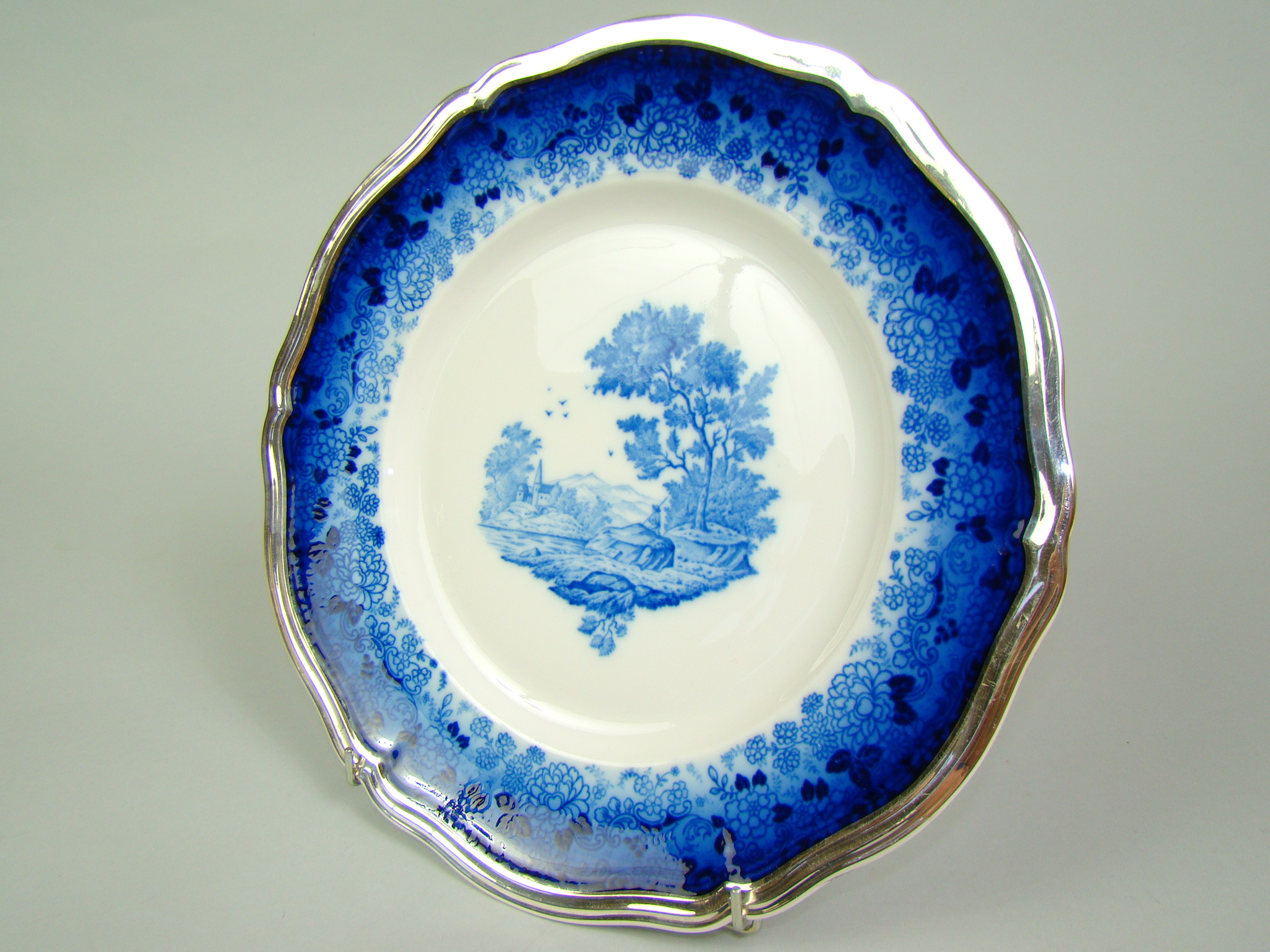 ROSENTHAL CHIPPENDALE KOBALT_SCENKA_ OKUTY SREBREM A-1368