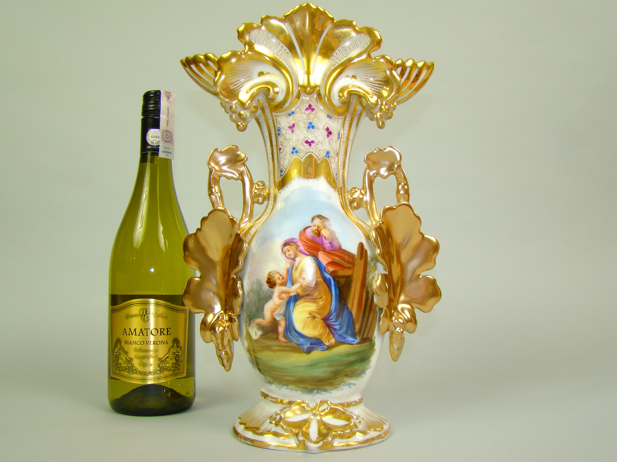 BIEDERMEIER RĘCZNIE MAL. SCENKA SAKRALNA A-1446