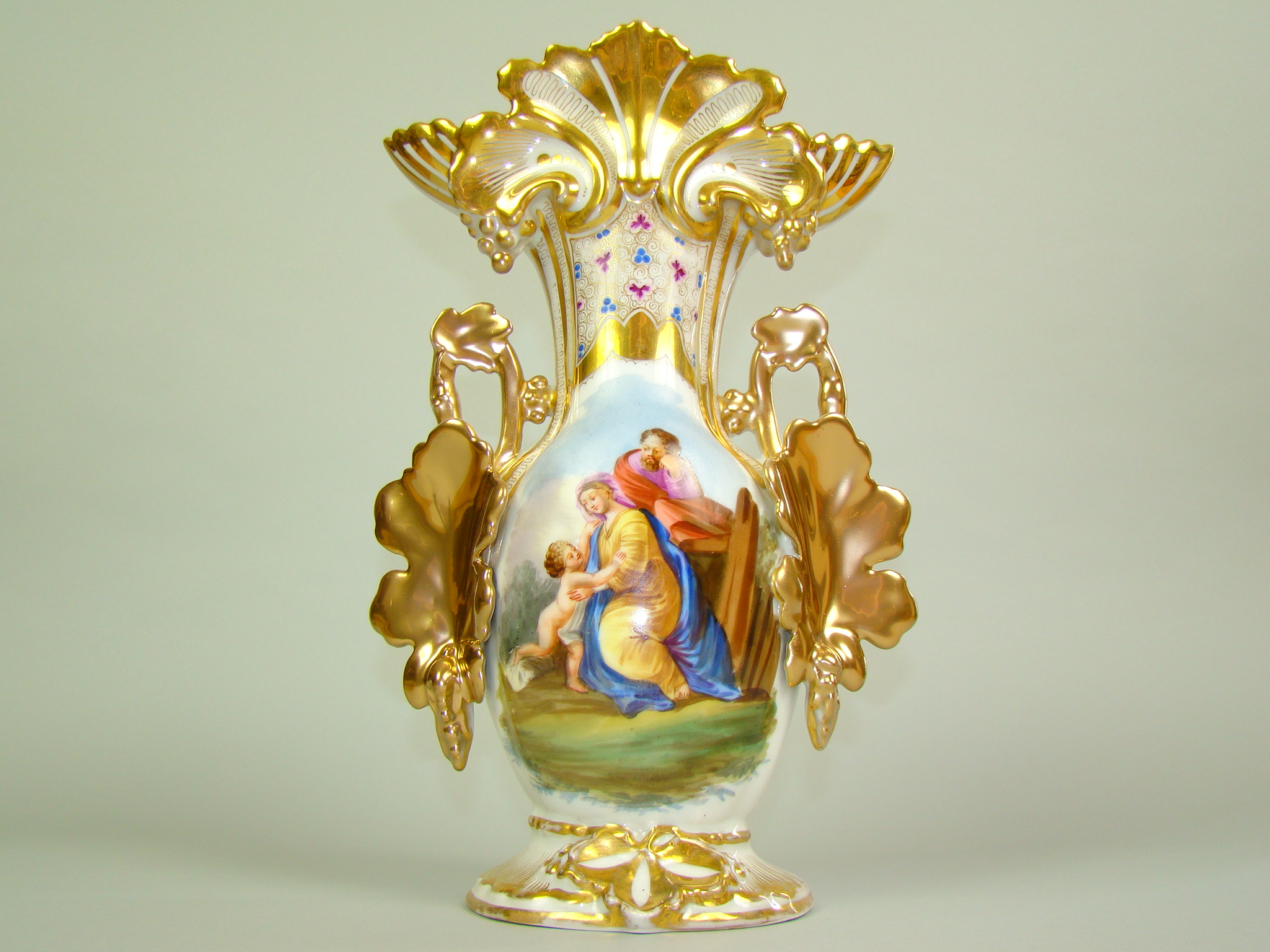 BIEDERMEIER RĘCZNIE MAL. SCENKA SAKRALNA A-1446