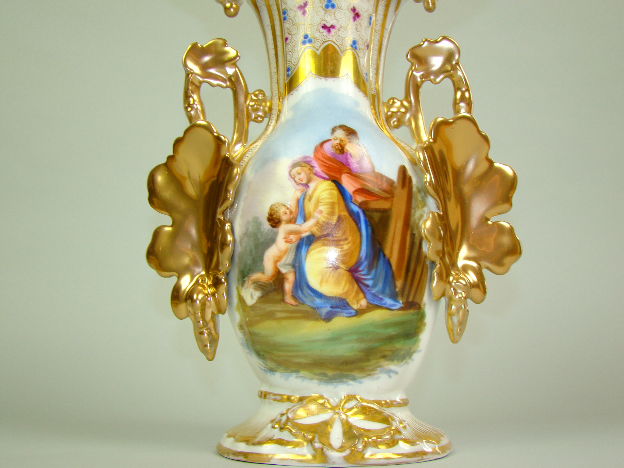 BIEDERMEIER RĘCZNIE MAL. SCENKA SAKRALNA A-1446