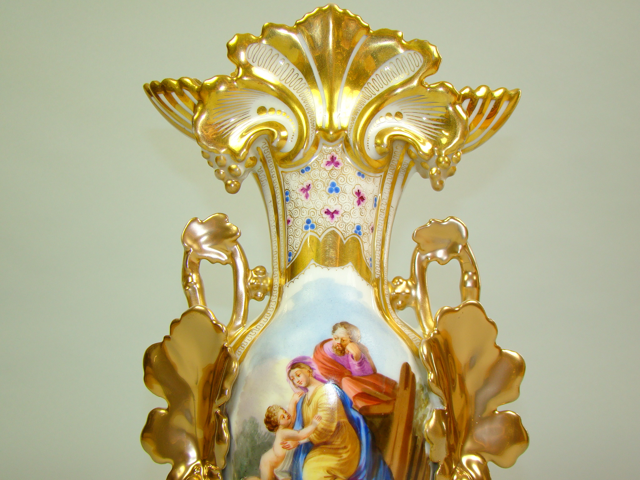 BIEDERMEIER RĘCZNIE MAL. SCENKA SAKRALNA A-1446