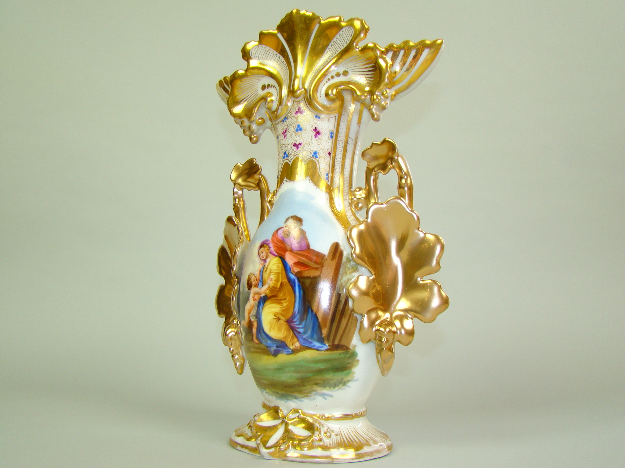 BIEDERMEIER RĘCZNIE MAL. SCENKA SAKRALNA A-1446