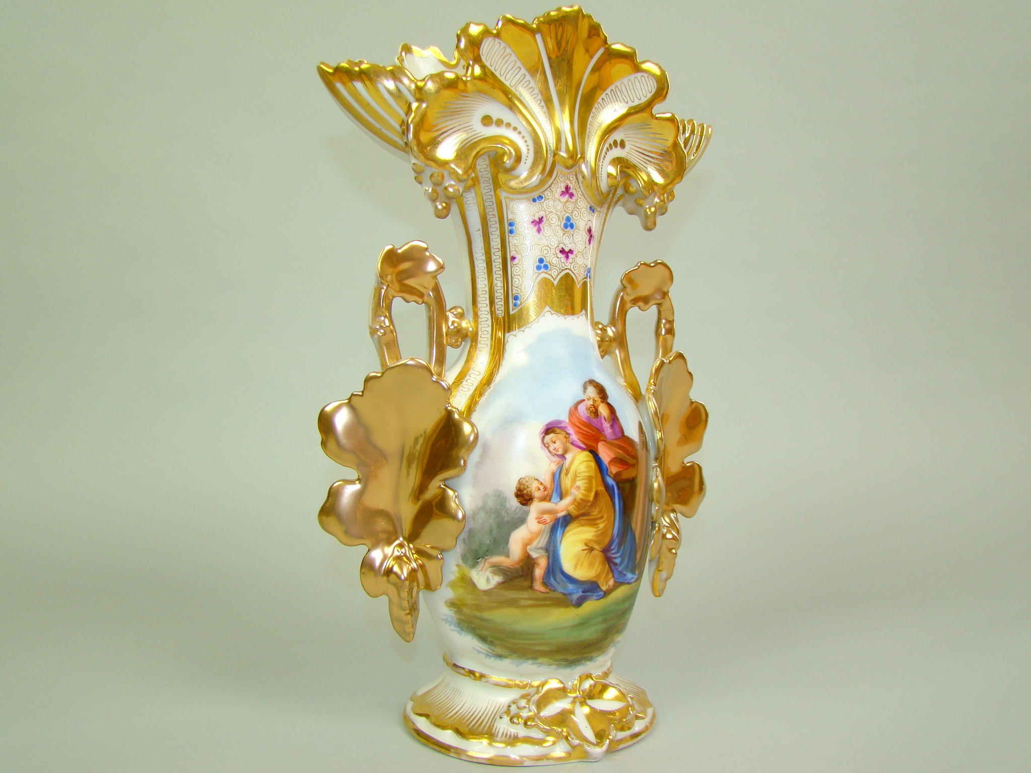 BIEDERMEIER RĘCZNIE MAL. SCENKA SAKRALNA A-1446