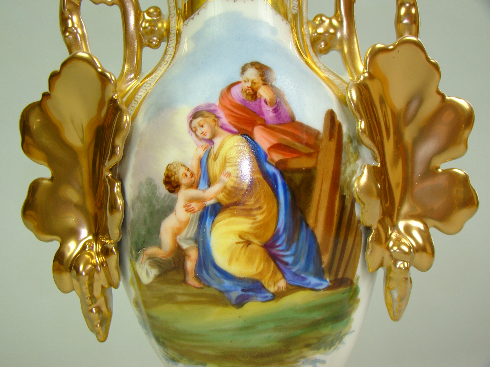 BIEDERMEIER RĘCZNIE MAL. SCENKA SAKRALNA A-1446