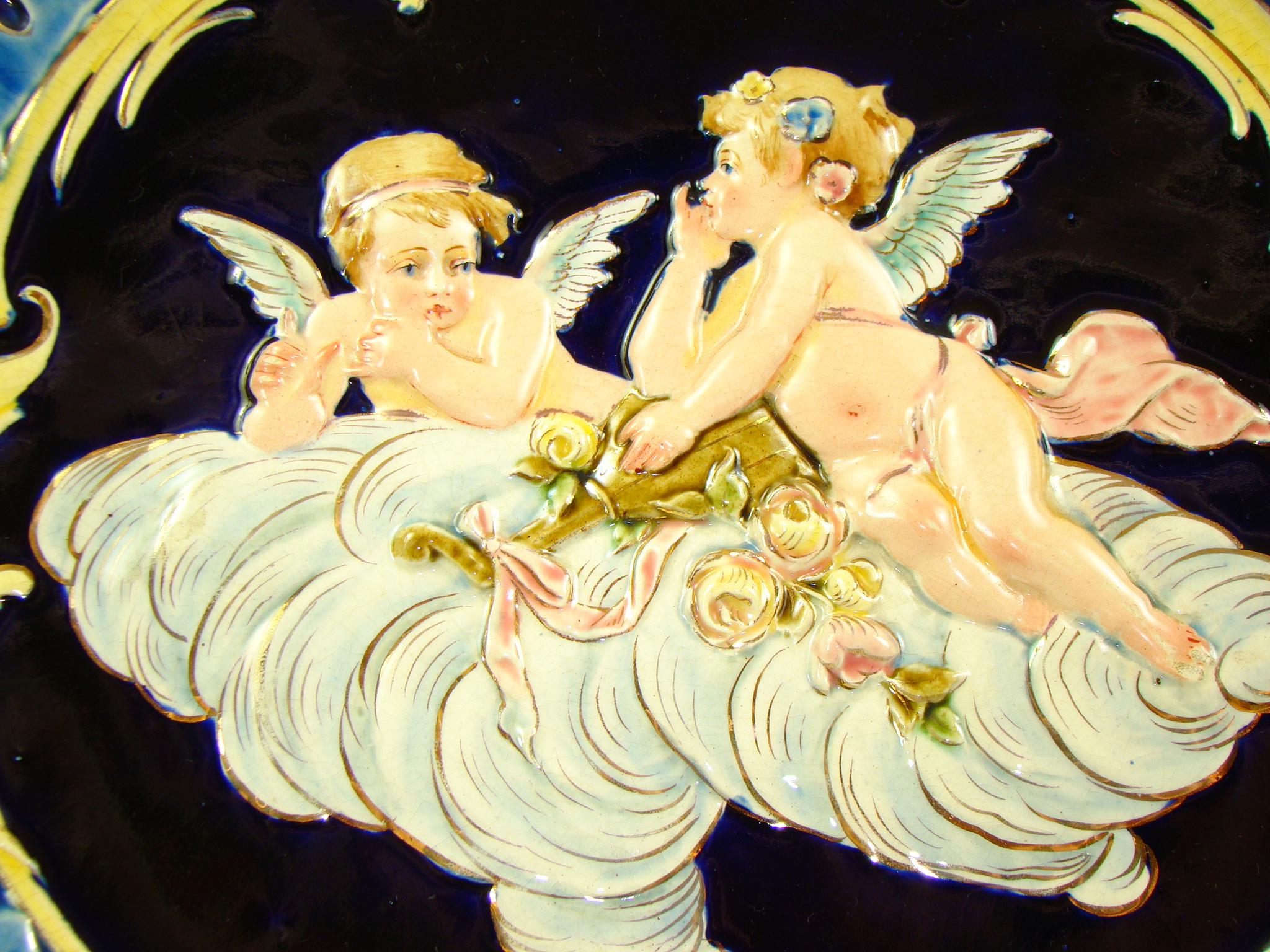 PLAKIETA GIGANTYCZNA RĘCZNIE MAL. SECESJA A-1565