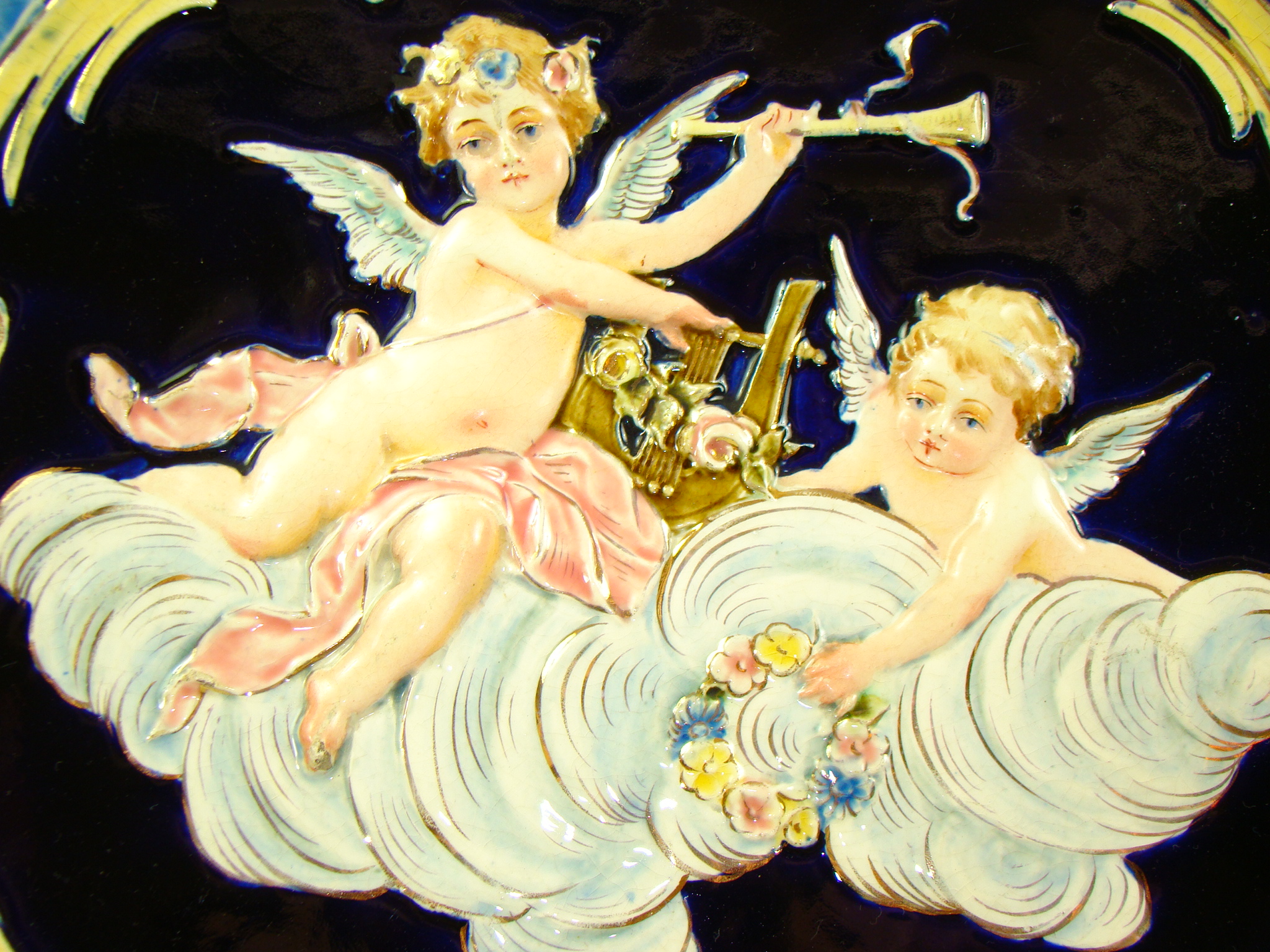 PLAKIETA GIGANTYCZNA RĘCZNIE MAL. SECESJA A-1566