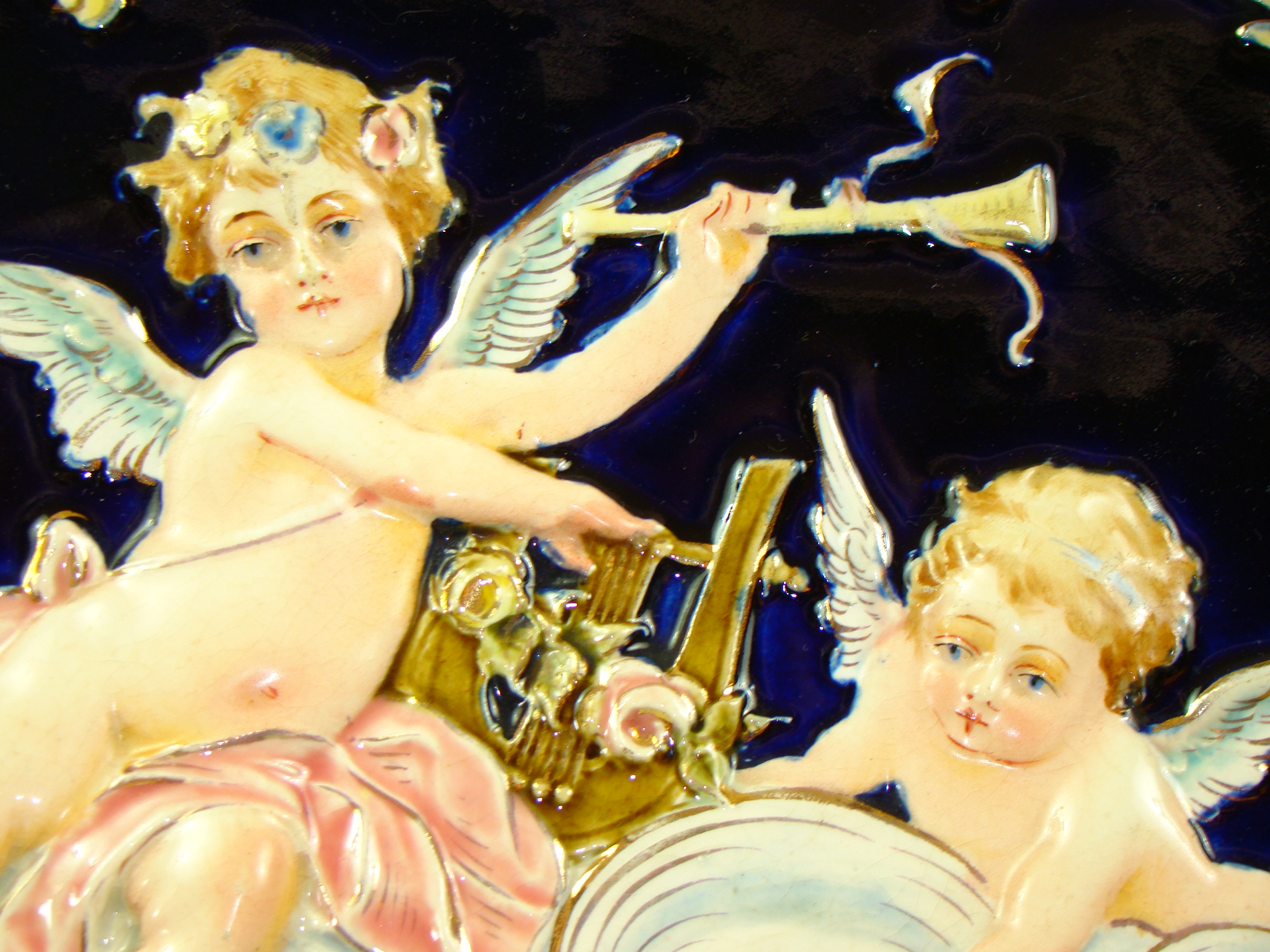 PLAKIETA GIGANTYCZNA RĘCZNIE MAL. SECESJA A-1566