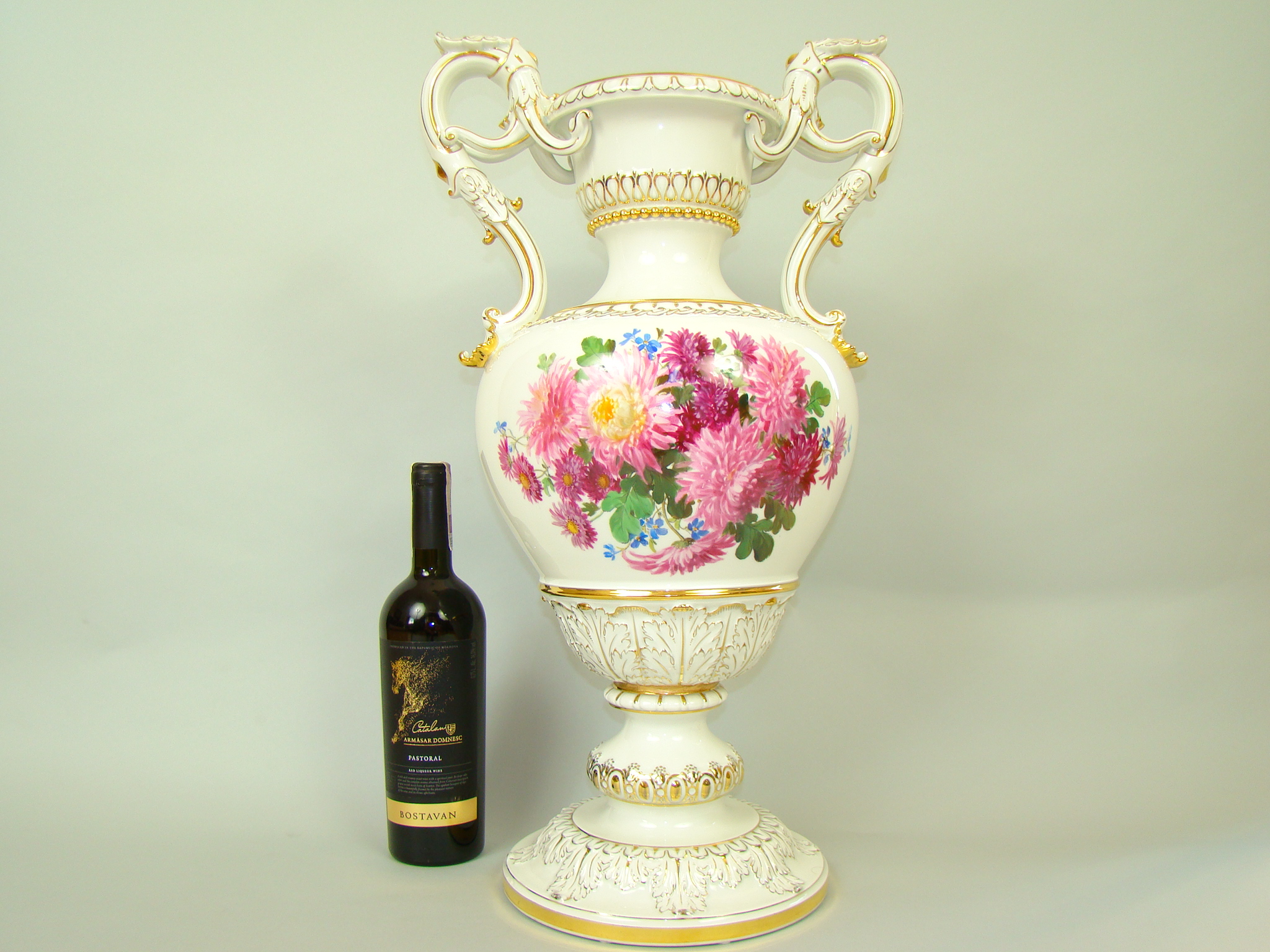 MIŚNIA GIGANTYCZNY WAZON RĘCZNIE MALOWANY A-1739