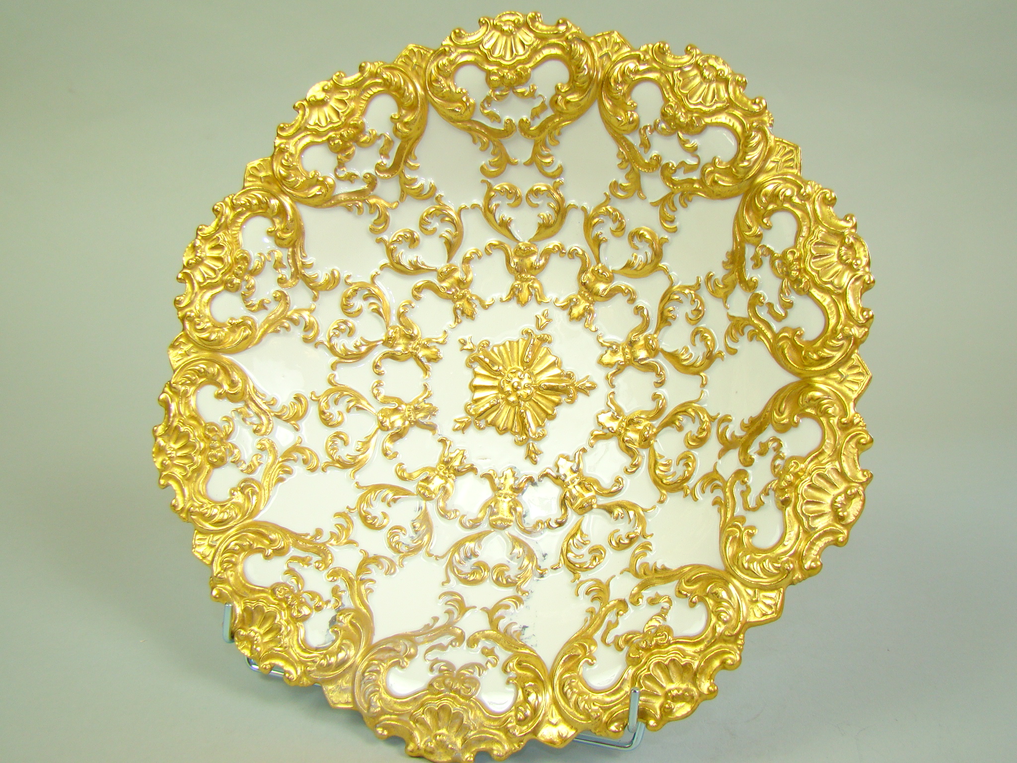 MIŚNIA ZŁOCONA RĘCZNIE MAL. PATERA XIX w. A-1746