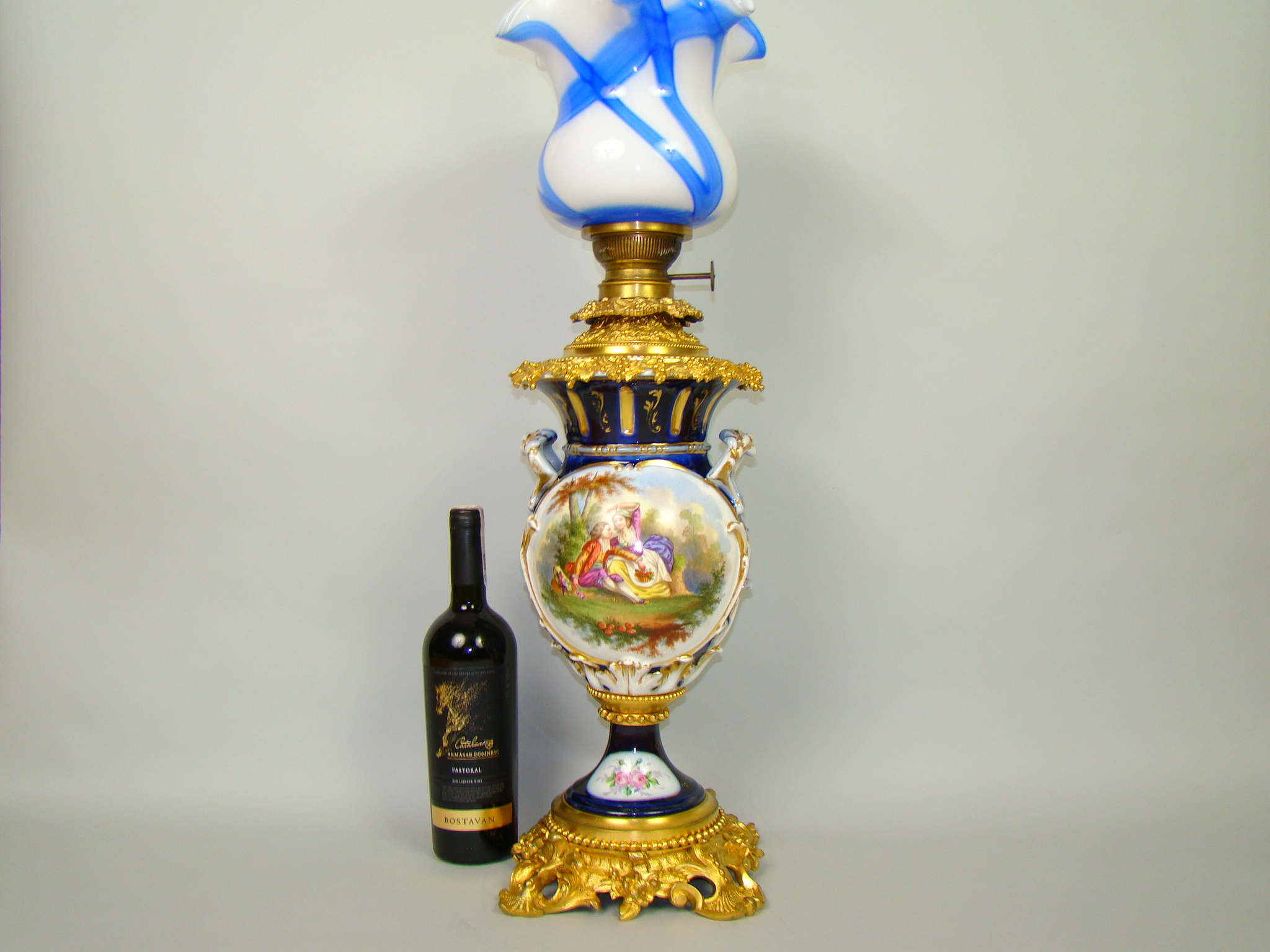 OLBRZYMIA LAMPA NAFTOWA NA ZŁOCONA A-1804