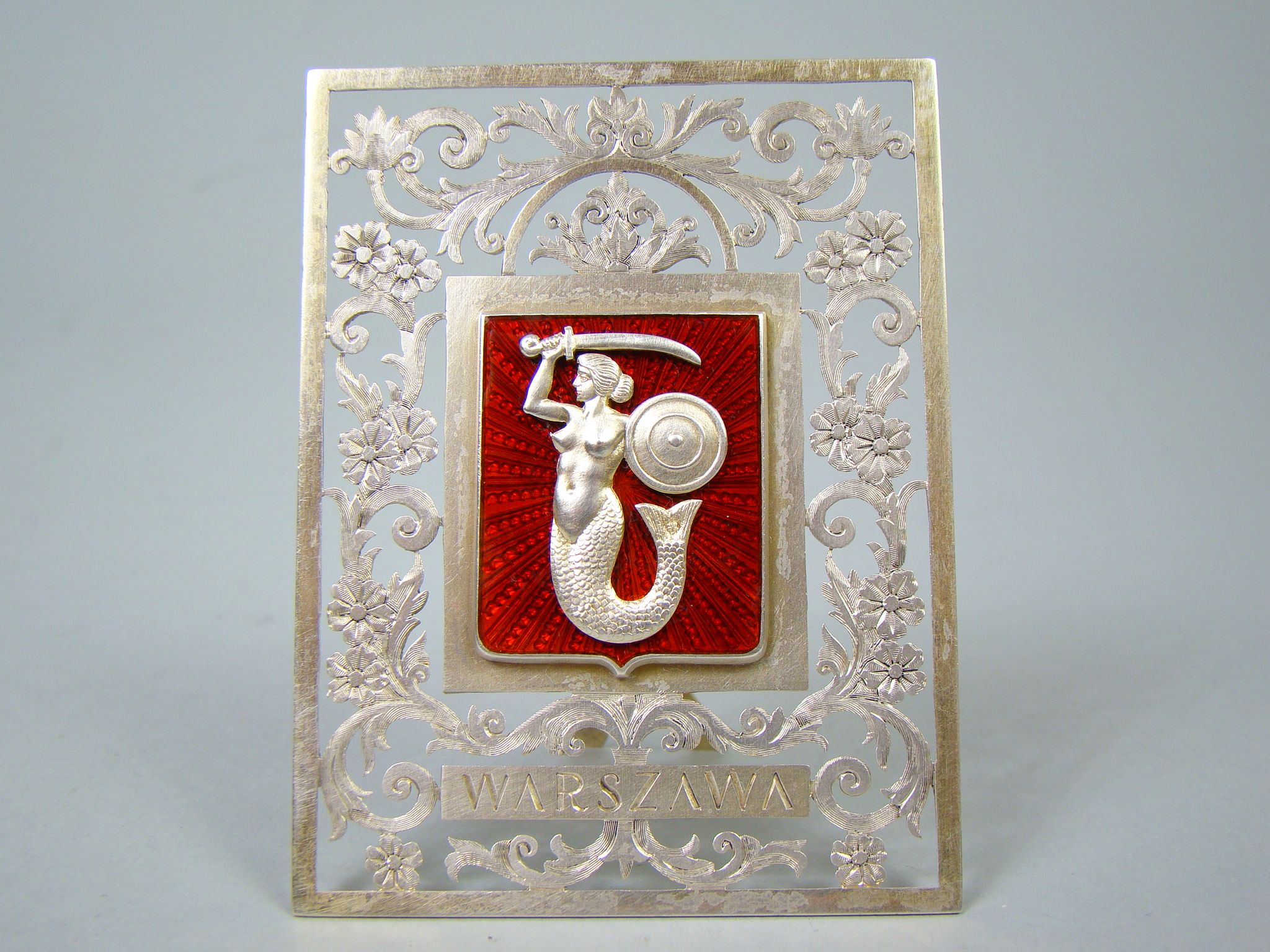 POLSKA SREBRNA SYRENKA W EMALII UNIKAT A-1830