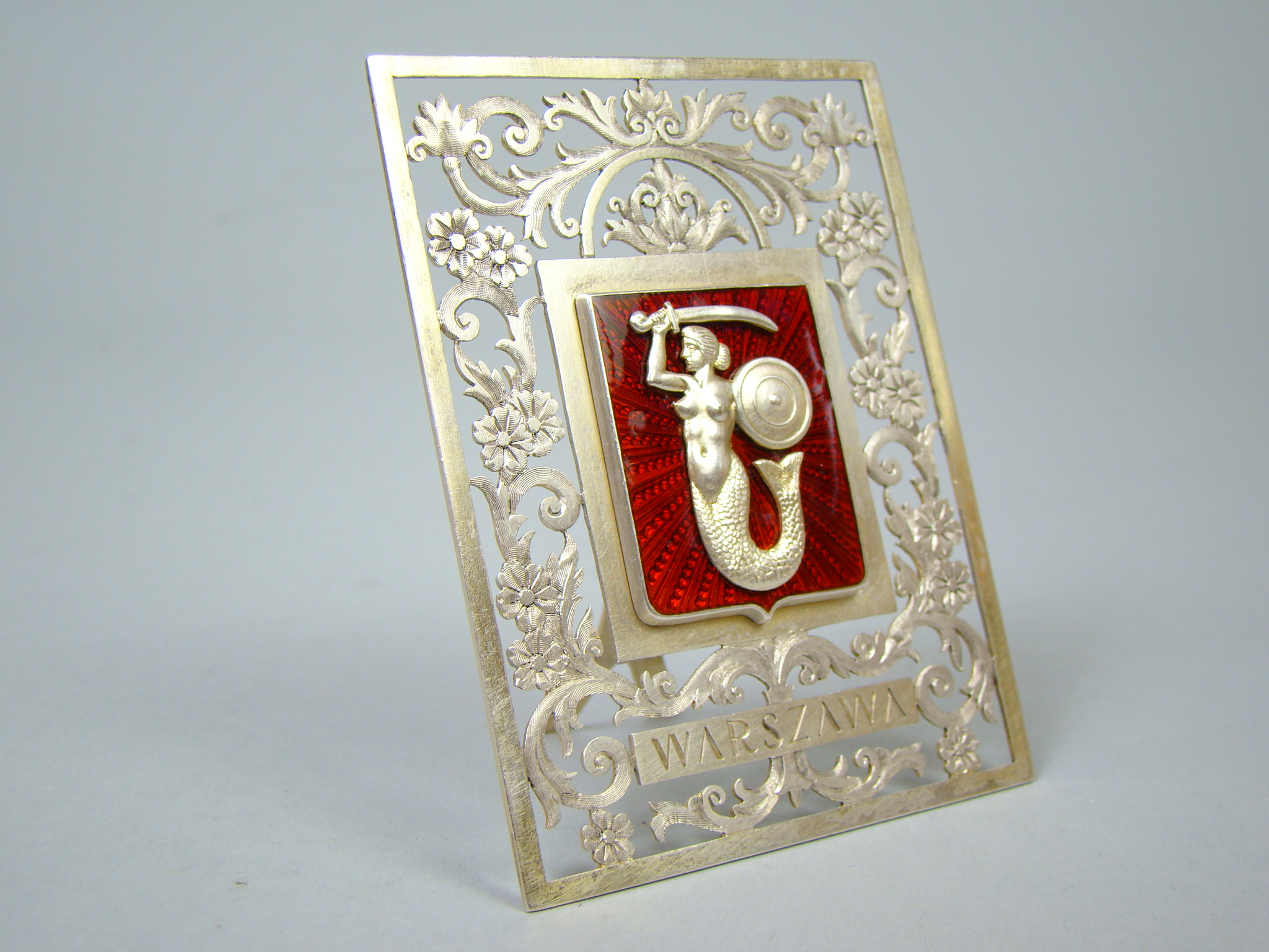 POLSKA SREBRNA SYRENKA W EMALII UNIKAT A-1830