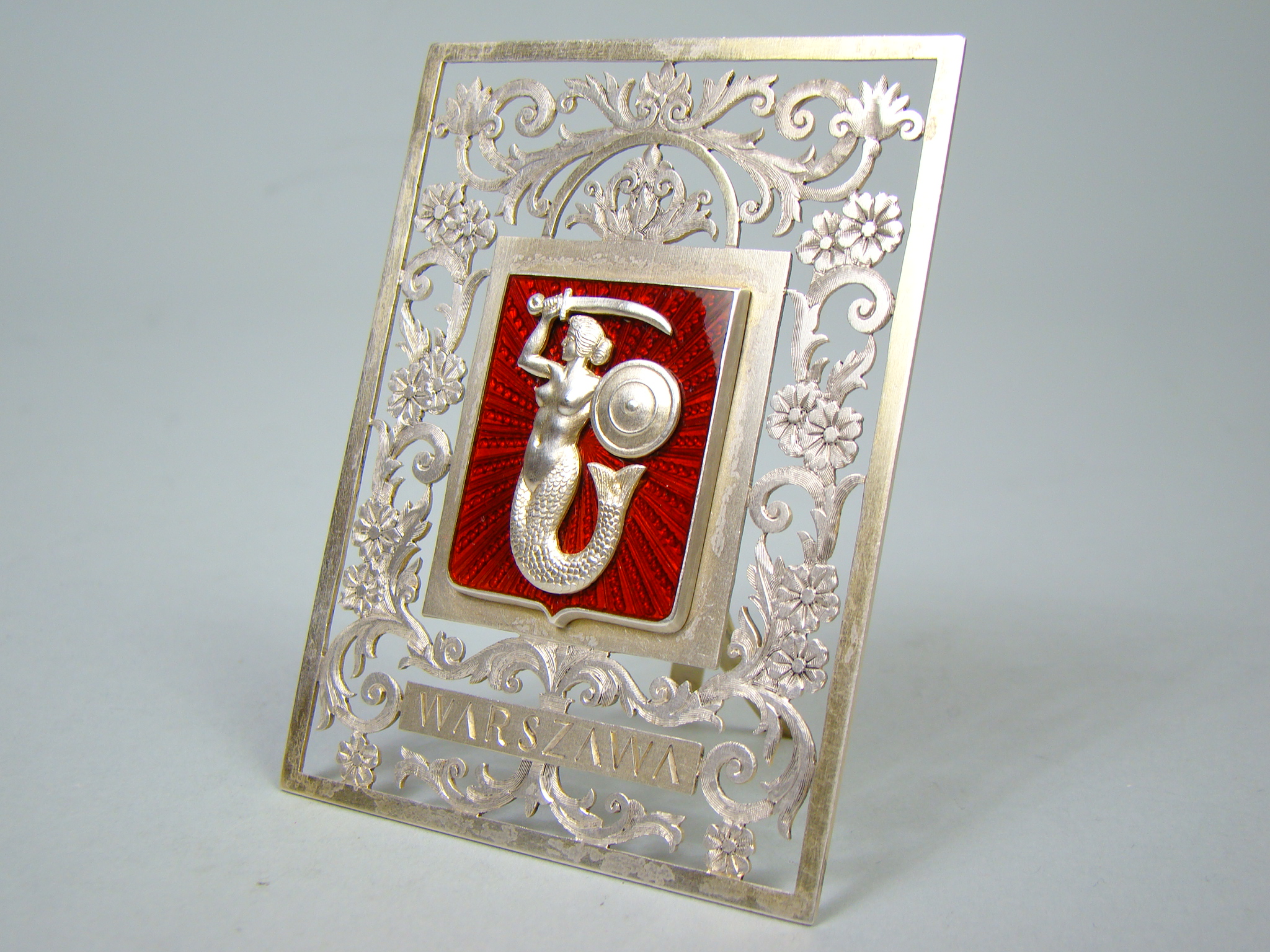 POLSKA SREBRNA SYRENKA W EMALII UNIKAT A-1830