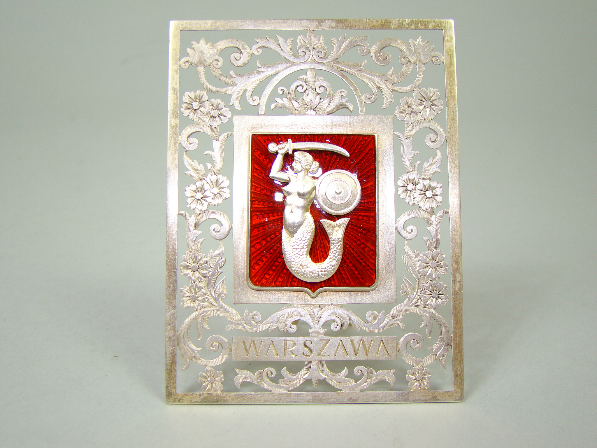 POLSKA SREBRNA SYRENKA W EMALII UNIKAT A-1830