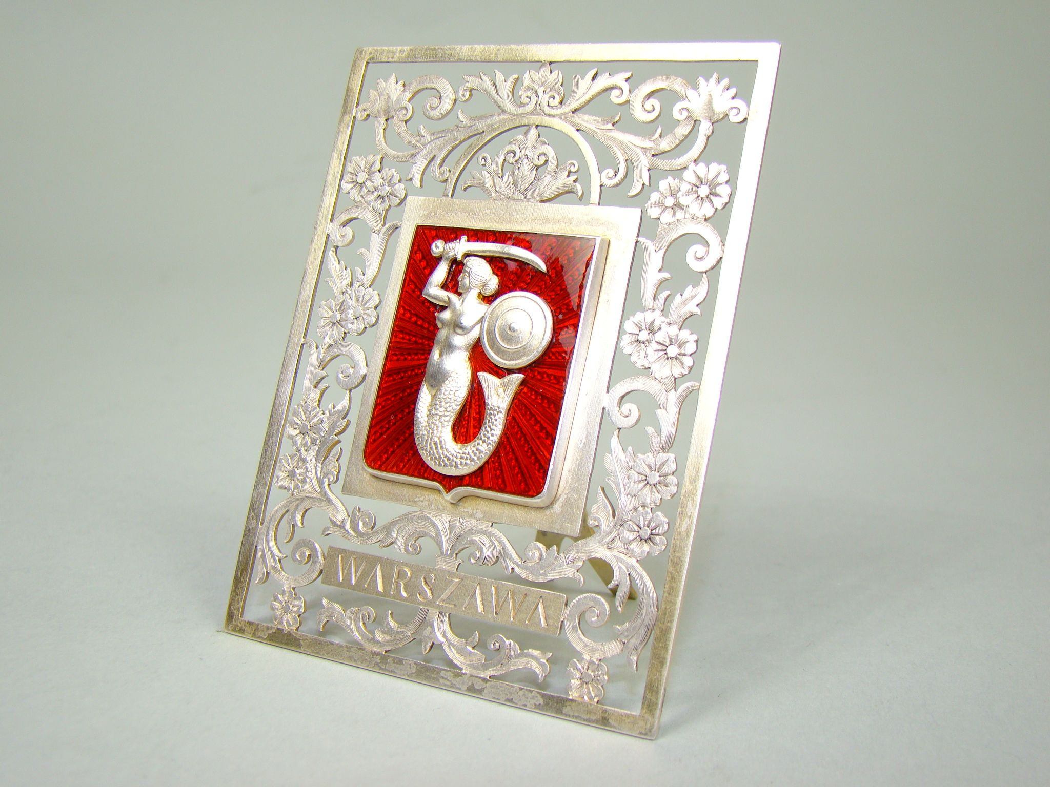 POLSKA SREBRNA SYRENKA W EMALII UNIKAT A-1830