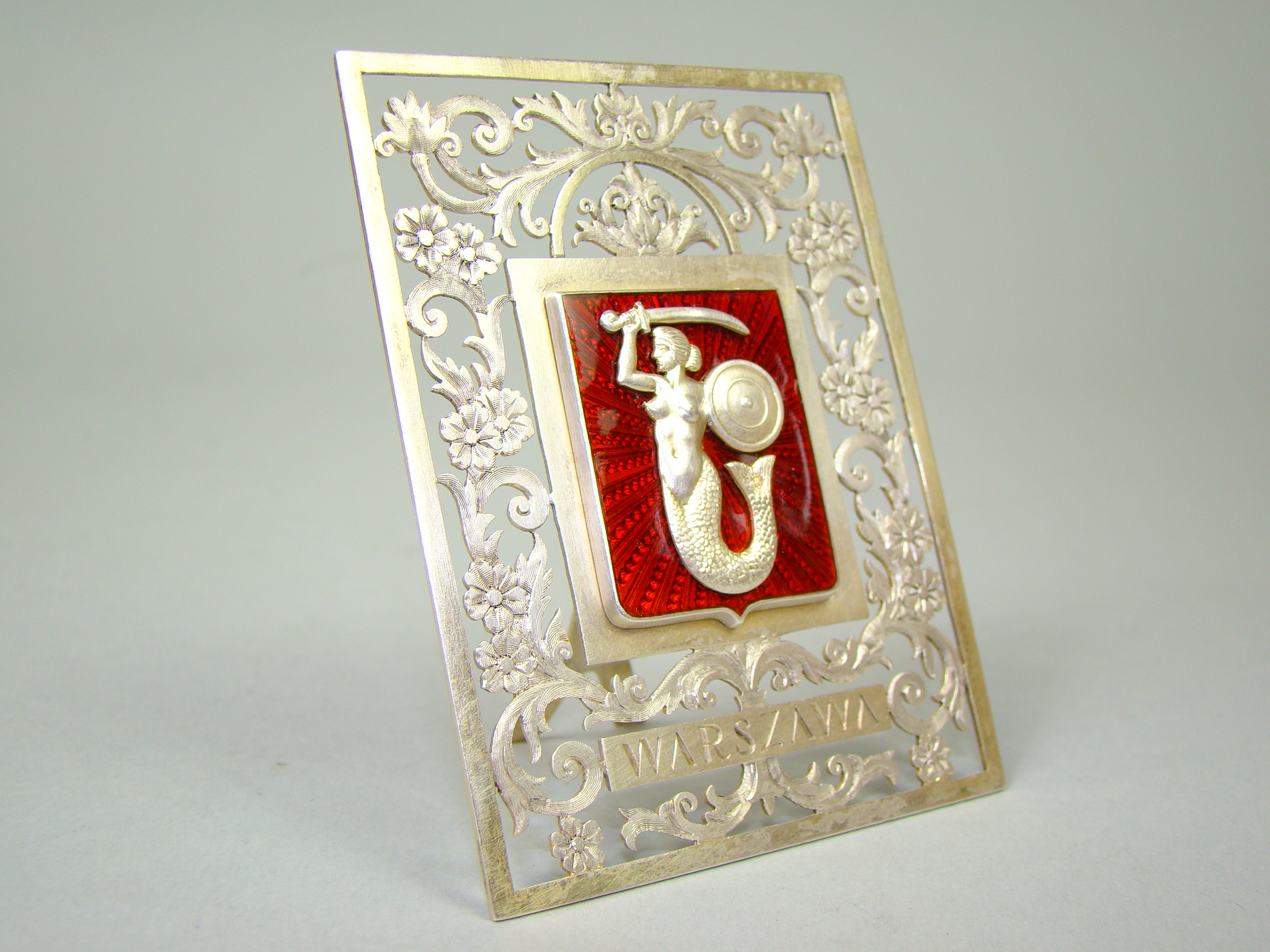 POLSKA SREBRNA SYRENKA W EMALII UNIKAT A-1830