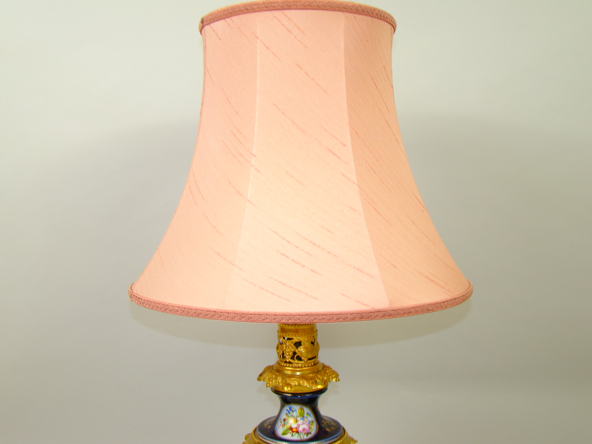 OLBRZYMIA LAMPA NAFTOWA NA BRĄZACH MALOWANA PRZEROBIONA NA ELEKTRYCZNĄ