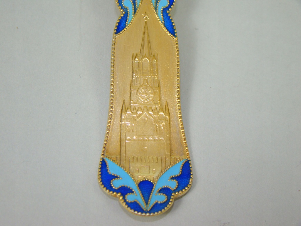 ROSJA SREBRO ZŁOCONE W EMALII ŁOPATKA A-1868 ROSJA SREBRO ZŁOCONE W EMALII ŁOPATKA A-1868