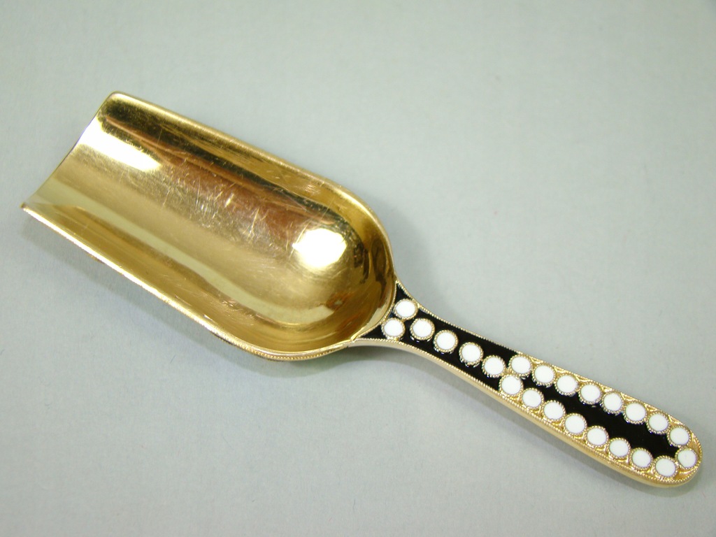 ROSJA SREBRO ZŁOCONE W EMALII ŁYŻKA DO SUSZ A-1878