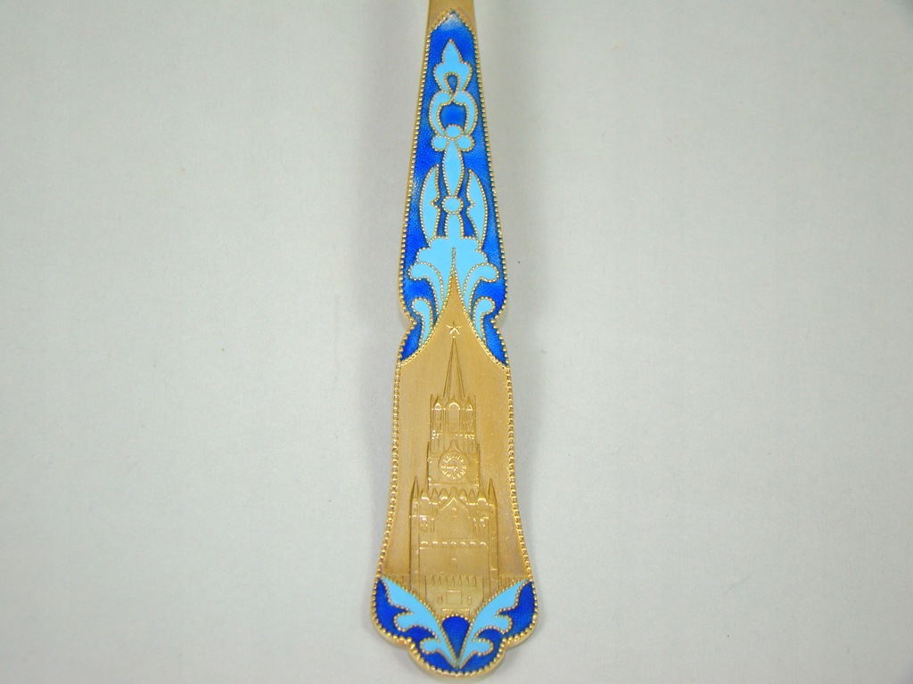 ROSJA SREBRO ZŁOCONE W EMALII ŁOPATKA A-1868 ROSJA SREBRO ZŁOCONE W EMALII ŁOPATKA A-1868