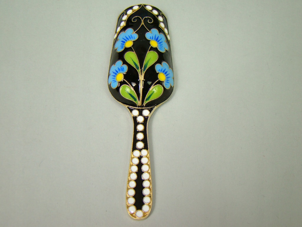 ROSJA SREBRO ZŁOCONE W EMALII ŁYŻKA DO SUSZ A-1878