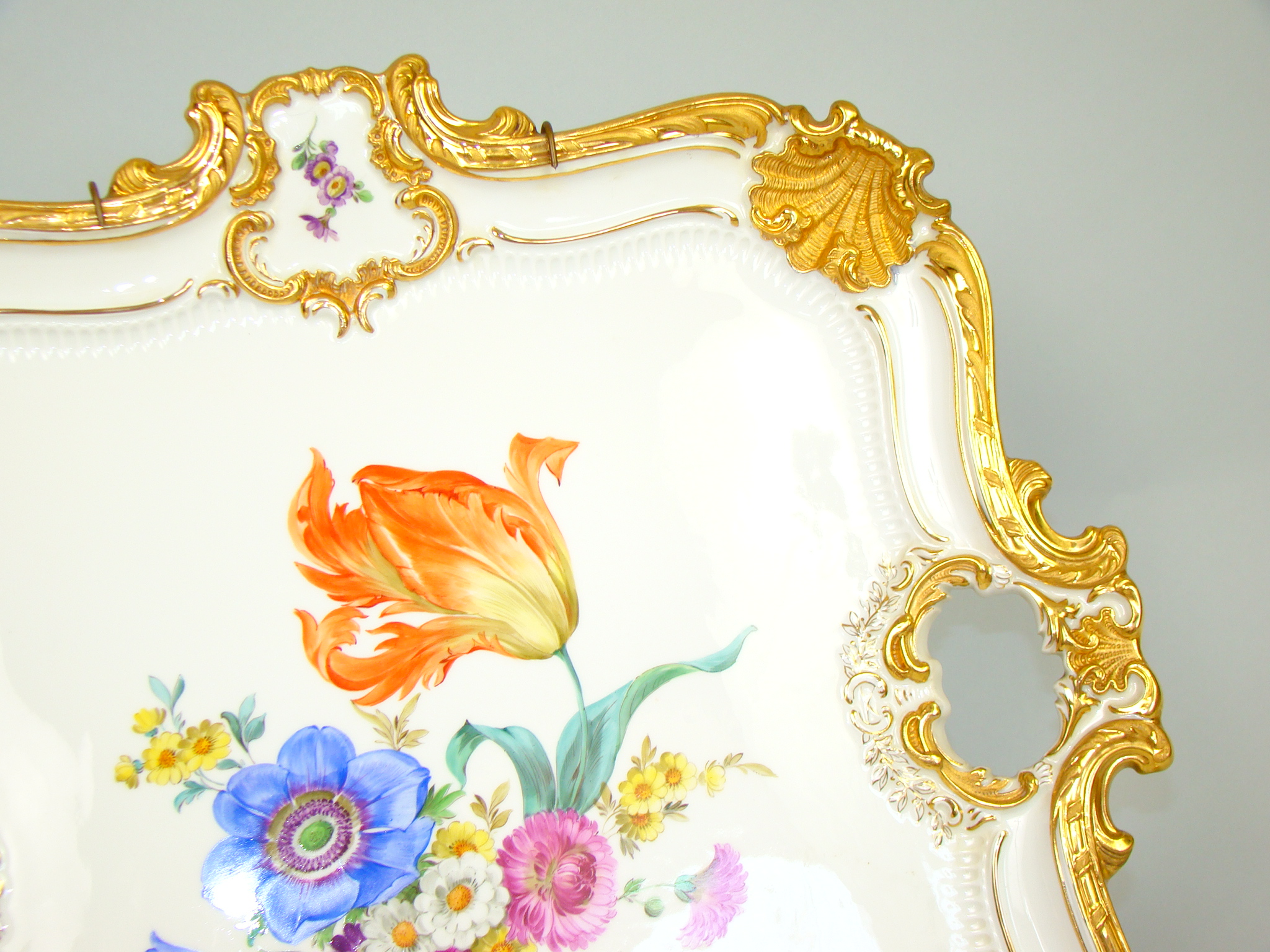 MIŚNIA RĘCZNIE MALOWANA PATERA GRUBO ZŁOCONA I GAT.