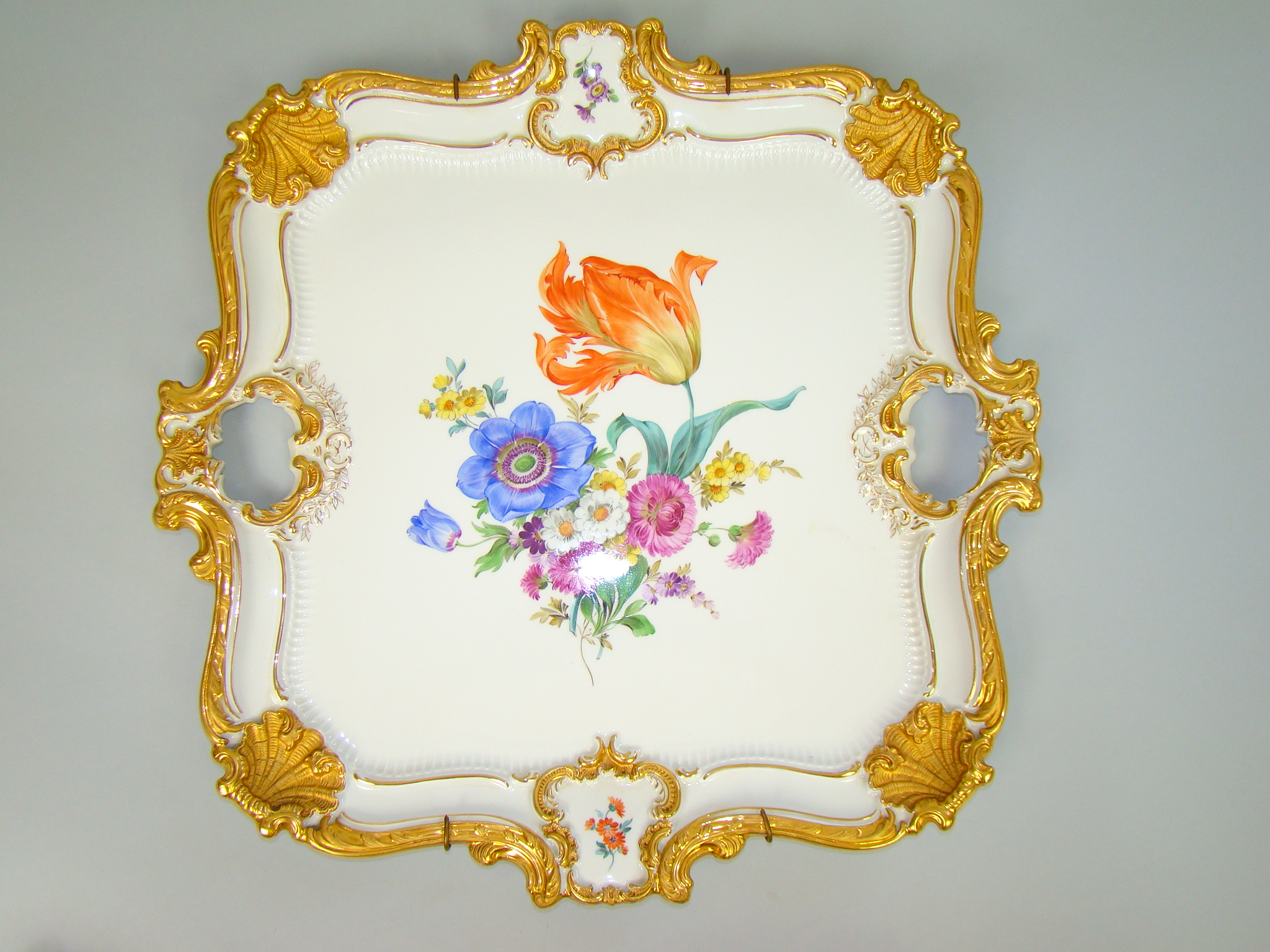 MIŚNIA RĘCZNIE MALOWANA PATERA GRUBO ZŁOCONA I GAT.