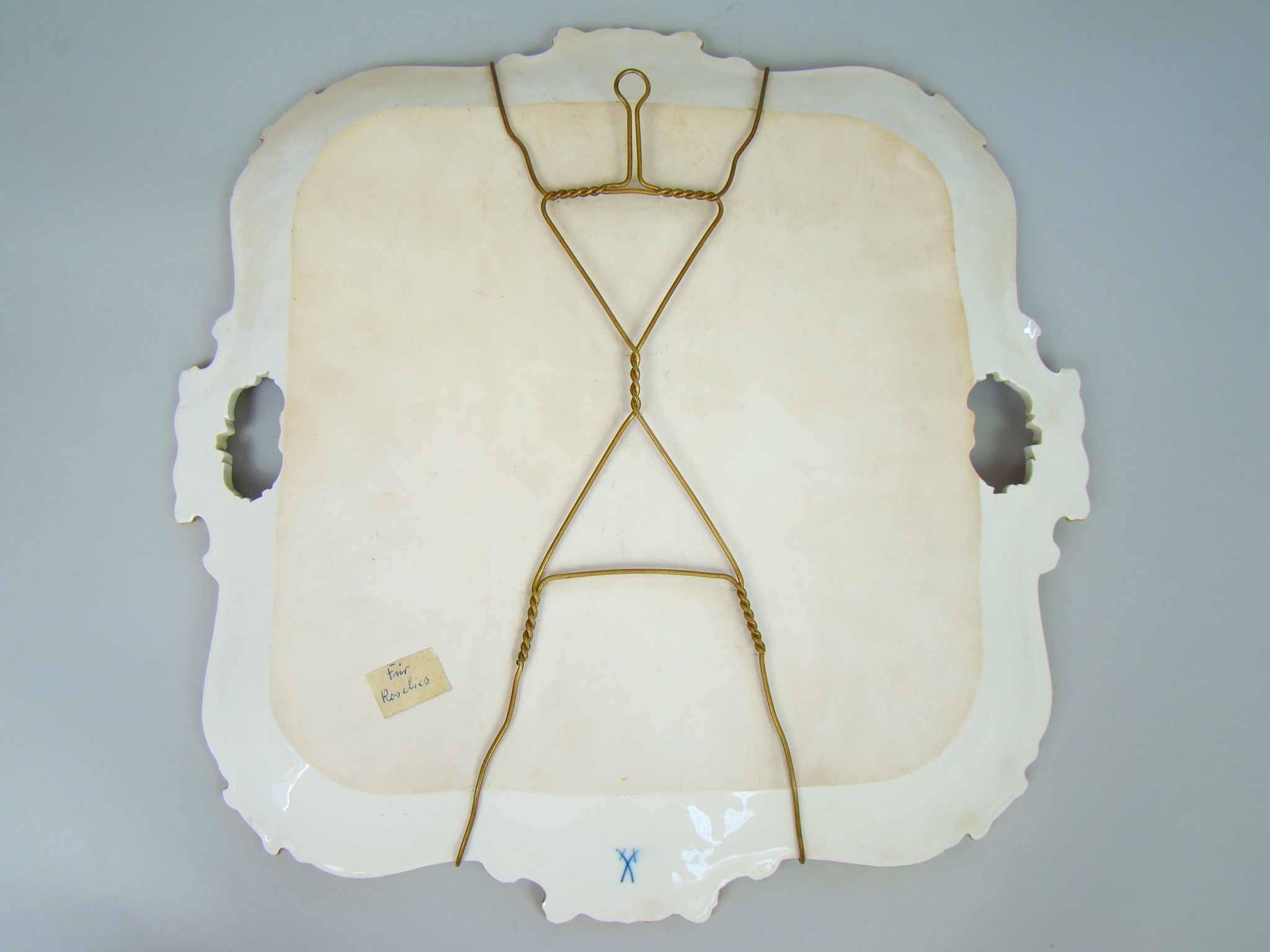 MIŚNIA RĘCZNIE MALOWANA PATERA GRUBO ZŁOCONA I GAT.