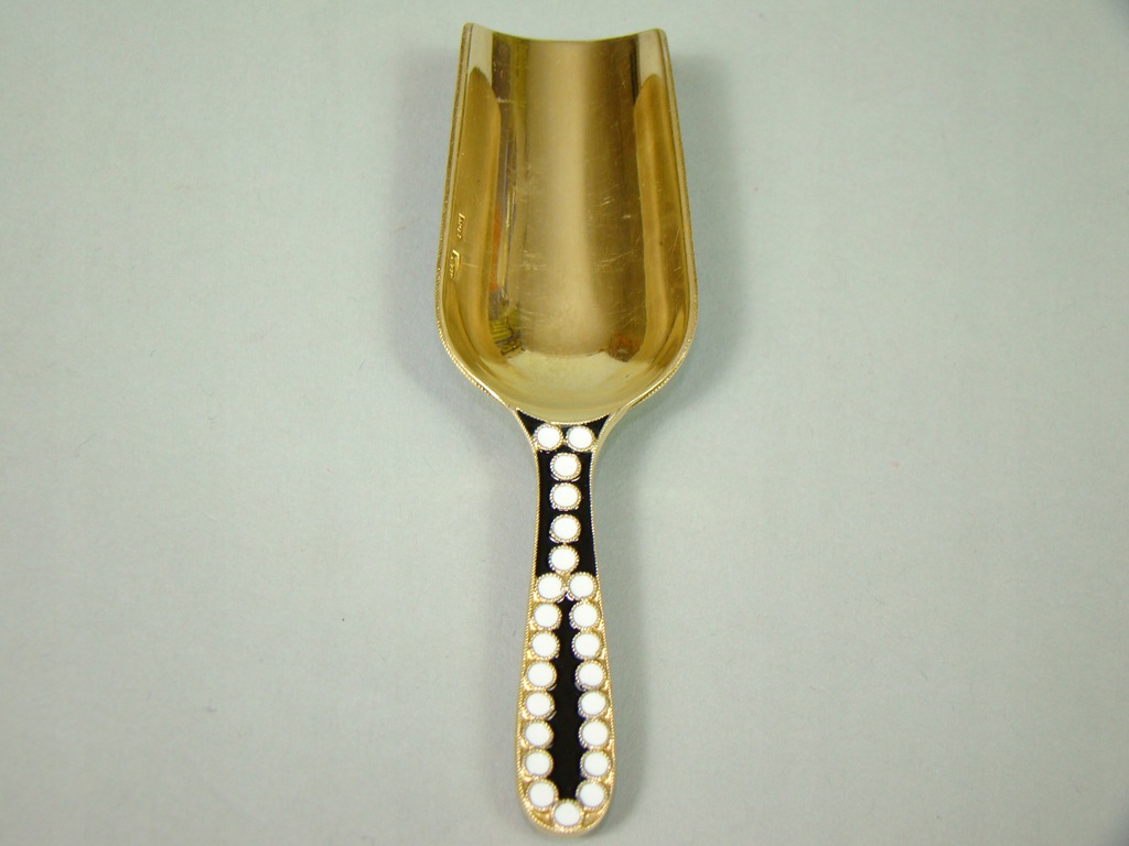 ROSJA SREBRO ZŁOCONE W EMALII ŁYŻKA DO SUSZ A-1878