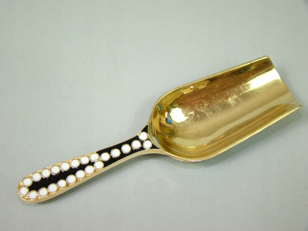 ROSJA SREBRO ZŁOCONE W EMALII ŁYŻKA DO SUSZ A-1878